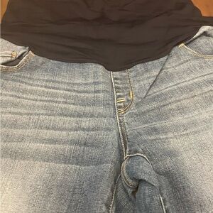 Liz Lange Maternity Jeans Womens Sz 8 Bootcut Pull On Blue Stretch Denim